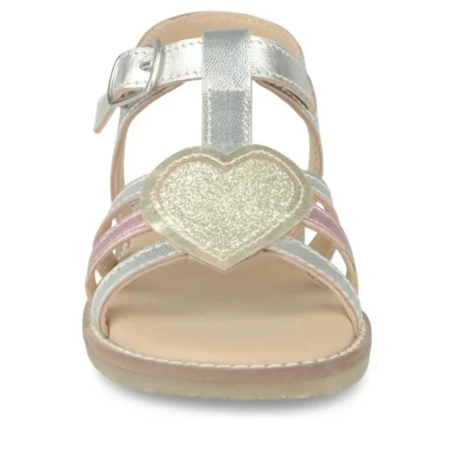 Sandales METALLISE Fille CUIR Motif Iridescent Boucle