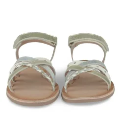 Sandales METALLISE Fille CUIR Motif Iridescent Scratch