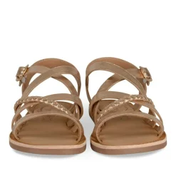 Sandales METALLISE Fille CUIR Motif Tressé Boucle