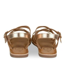 Sandales METALLISE Fille CUIR Motif Tressé Boucle
