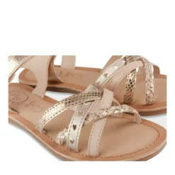 Sandales METALLISE Fille CUIR Motif Iridescent Boucle