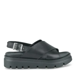 Sandales NOIR Femme CUIR Motif Uni Boucle