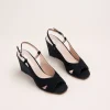 Sandales NOIR Femme CUIR Motif Uni Boucle