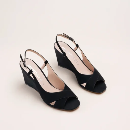 Sandales NOIR Femme CUIR Motif Uni Boucle