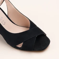 Sandales NOIR Femme CUIR Motif Uni Boucle