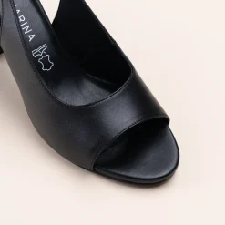 Sandales NOIR Femme CUIR Motif Uni Boucle