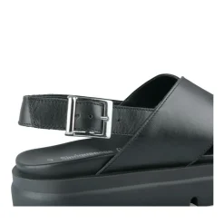 Sandales NOIR Femme CUIR Motif Uni Boucle