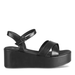 Sandales NOIR Femme Motif Uni Boucle