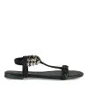 Sandales NOIR Femme Motif Perle Elastique