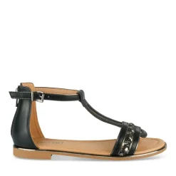 Sandales NOIR Femme Motif Tressé Fermeture éclair