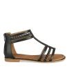 Sandales NOIR Femme Motif Uni Fermeture éclair