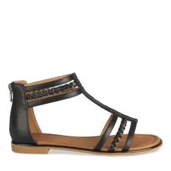 Sandales NOIR Femme Motif Uni Fermeture éclair
