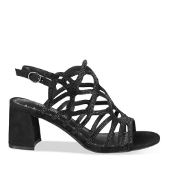 Sandales NOIR Femme Motif Paillettes Boucle