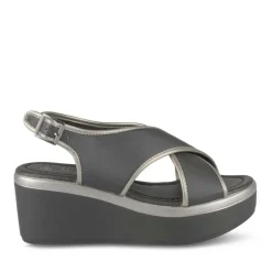 Sandales NOIR Femme Motif Uni Boucle