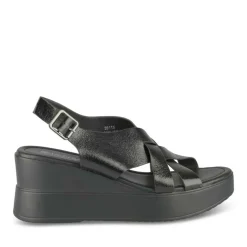 Sandales NOIR Femme Motif Paillettes Boucle