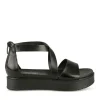 Sandales NOIR Femme Motif Animal Fermeture éclair