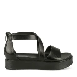 Sandales NOIR Femme Motif Animal Fermeture éclair