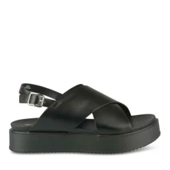 Sandales NOIR Femme Motif Uni Boucle