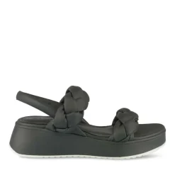 Sandales NOIR Femme Motif Tressé A Enfiler