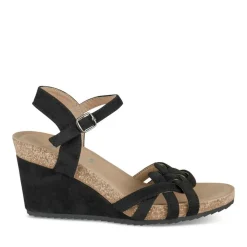 Sandales NOIR Femme Motif Uni Boucle