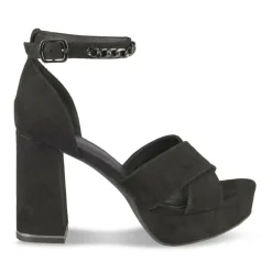 Sandales NOIR Femme Motif Uni Boucle