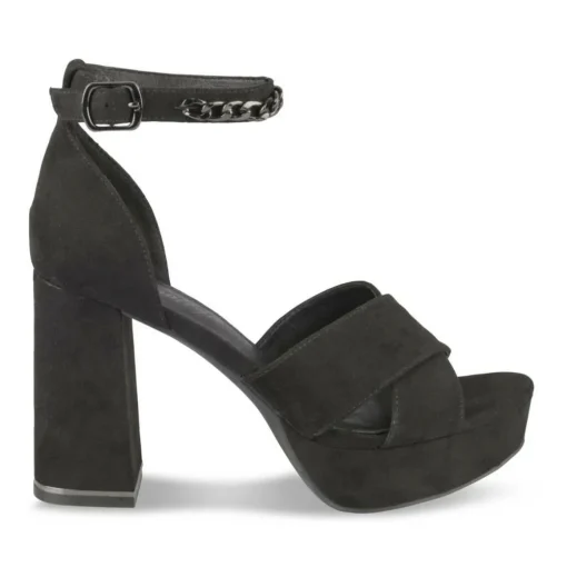 Sandales NOIR Femme Motif Uni Boucle