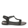 Sandales NOIR Femme Motif Paillettes Elastique