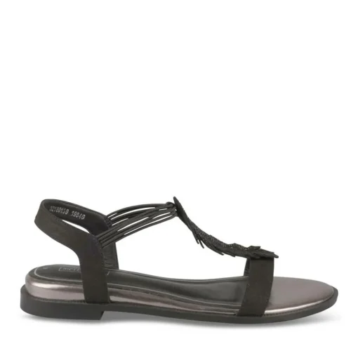 Sandales NOIR Femme Motif Paillettes Elastique