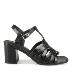 Sandales NOIR Femme Motif Paillettes Boucle