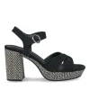 Sandales NOIR Femme Motif Uni Boucle