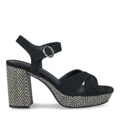 Sandales NOIR Femme Motif Uni Boucle