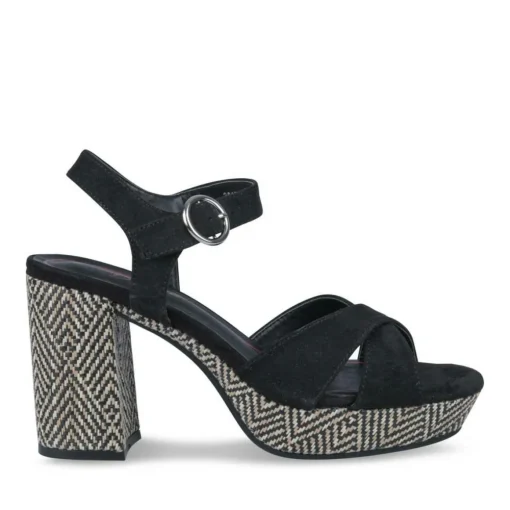 Sandales NOIR Femme Motif Uni Boucle