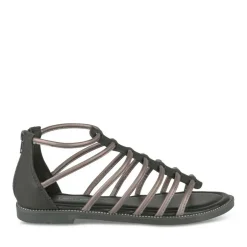 Sandales NOIR Femme Motif Uni Fermeture éclair