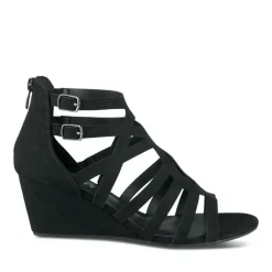 Sandales NOIR Femme Motif Uni Fermeture éclair