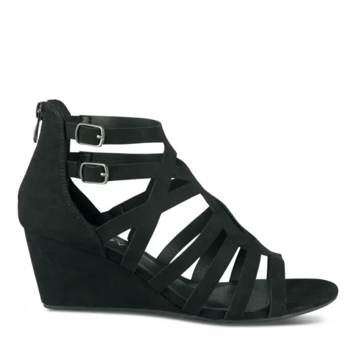 Sandales NOIR Femme Motif Uni Fermeture éclair