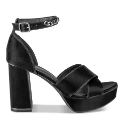 Sandales NOIR Femme Motif Uni Boucle