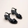 Sandales NOIR Femme Motif Uni A Enfiler