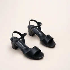 Sandales NOIR Femme Motif Uni A Enfiler