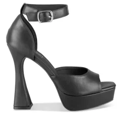 Sandales NOIR Femme Motif Uni Boucle