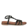 Sandales NOIR Femme Motif Animal Boucle