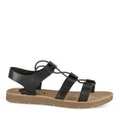 Sandales NOIR Femme Motif Uni Lacets
