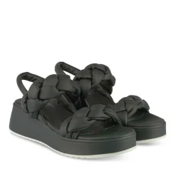 Sandales NOIR Femme Motif Tressé A Enfiler
