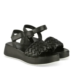 Sandales NOIR Femme Motif Tressé Scratch