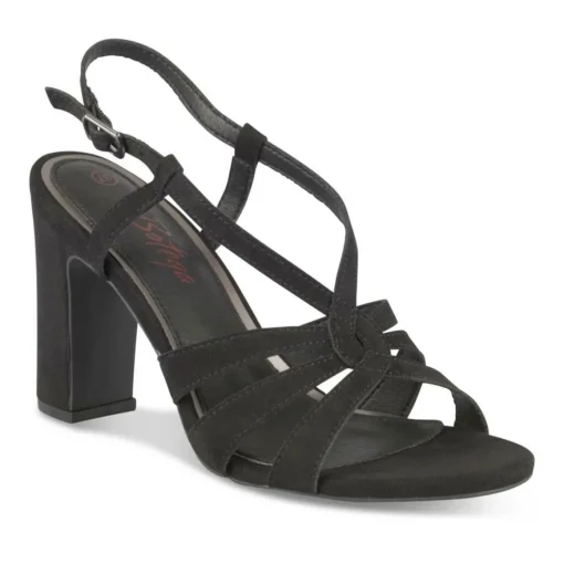 Sandales NOIR Femme Motif Uni Boucle
