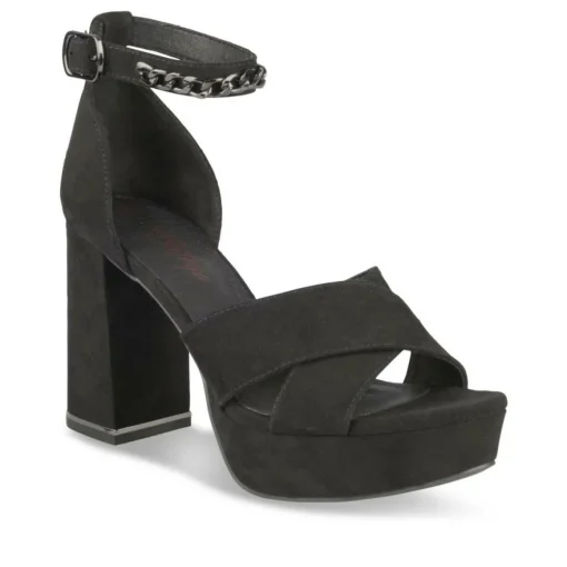 Sandales NOIR Femme Motif Uni Boucle