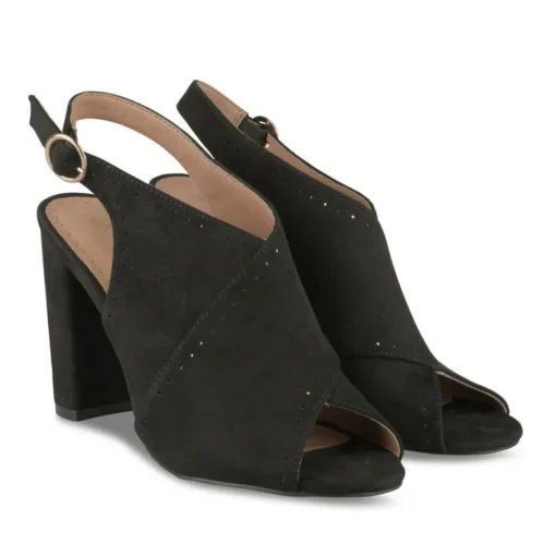 Sandales NOIR Femme Motif Uni Boucle