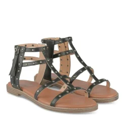 Sandales NOIR Femme Motif Clouté A Enfiler