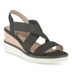 Sandales NOIR Femme Motif Uni Elastique