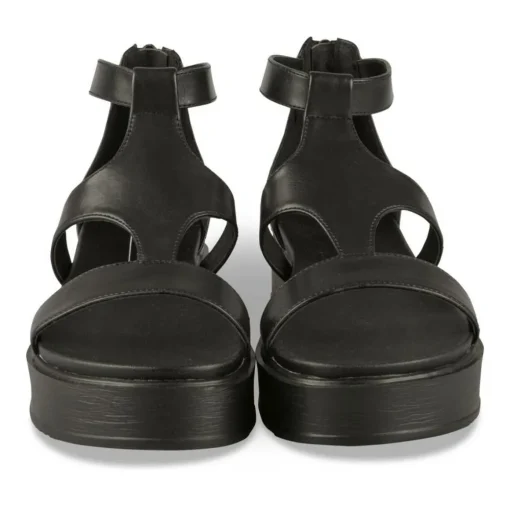 Sandales NOIR Femme Motif Animal Fermeture éclair