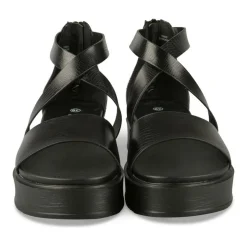 Sandales NOIR Femme Motif Animal Fermeture éclair